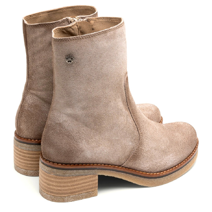 BOTINES DE PIEL ARENA CON CREMALLERA DANIELA PORRONET - Querol online