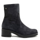 BOTINES DE PIEL CARBÓN CON CREMALLERA DANIELA PORRONET - Querol online