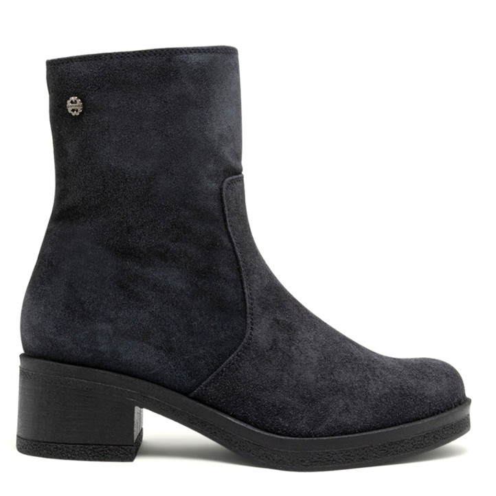 BOTINES DE PIEL CARBÓN CON CREMALLERA DANIELA PORRONET - Querol online