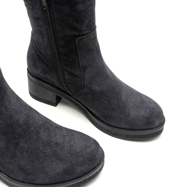 BOTINES DE PIEL CARBÓN CON CREMALLERA DANIELA PORRONET - Querol online