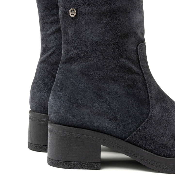 BOTINES DE PIEL CARBÓN CON CREMALLERA DANIELA PORRONET - Querol online