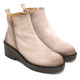 BOTINES DE PIEL CON CUÑA Y CREMALLERA ARENA ELISA PORRONET - Querol online