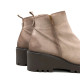 BOTINES DE PIEL CON CUÑA Y CREMALLERA ARENA ELISA PORRONET - Querol online