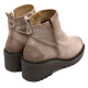 BOTINES DE PIEL CON CUÑA Y CREMALLERA ARENA ELISA PORRONET - Querol online
