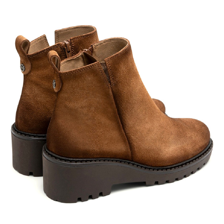 BOTINES DE PIEL CON CUÑA Y CREMALLERA CUERO ELISA PORRONET - Querol online