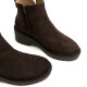 BOTINES DE PIEL CON CUÑA Y CREMALLERA MOKA ELISA PORRONET - Querol online
