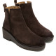 BOTINES DE PIEL CON CUÑA Y CREMALLERA MOKA ELISA PORRONET - Querol online