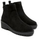 BOTINES DE PIEL CON CUÑA Y CREMALLERA NEGRO ELISA PORRONET - Querol online