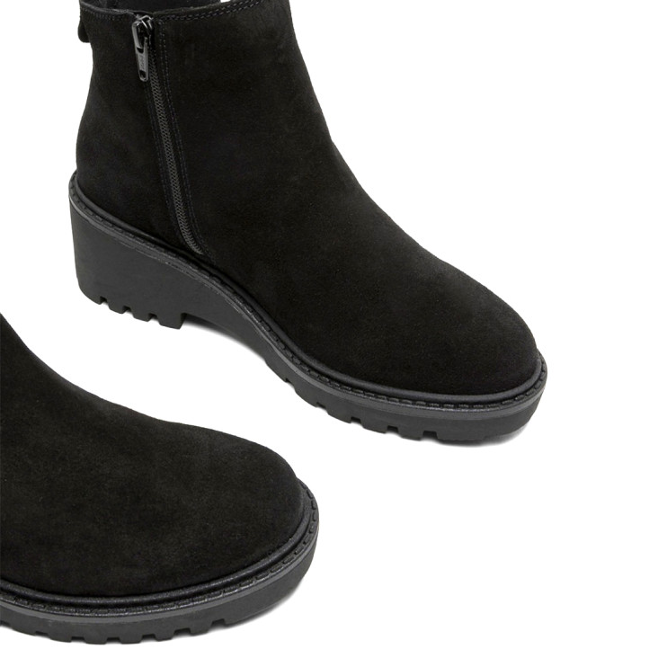 BOTINES DE PIEL CON CUÑA Y CREMALLERA NEGRO ELISA PORRONET - Querol online
