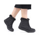 Botines planos Stay negros acolchados con pelito y cremallera - Querol online