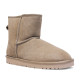 Botines planos taupe de caña media y tirador trasero estilo australiana - Querol online