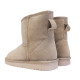 Botines planos taupe de caña media y tirador trasero estilo australiana - Querol online