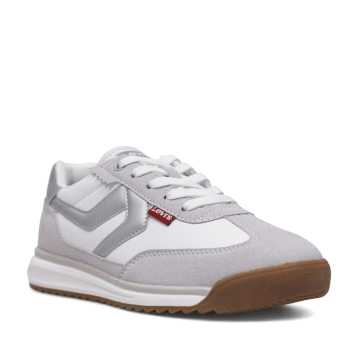 Zapatillas deporte Levi's carl blancas y grises con detalles plateados - Querol online