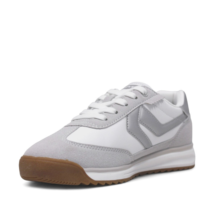 Zapatillas deporte Levi's carl blancas y grises con detalles plateados - Querol online