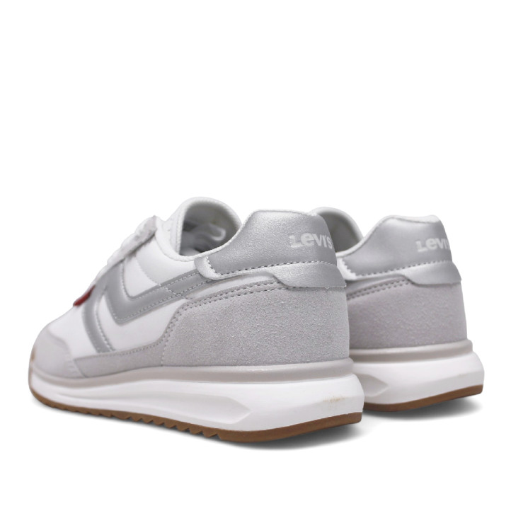 Zapatillas deporte Levi's carl blancas y grises con detalles plateados - Querol online