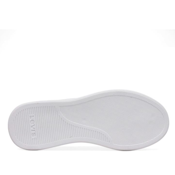 Zapatillas deporte Levi's carl blancas con plataforma y panel con glitter - Querol online