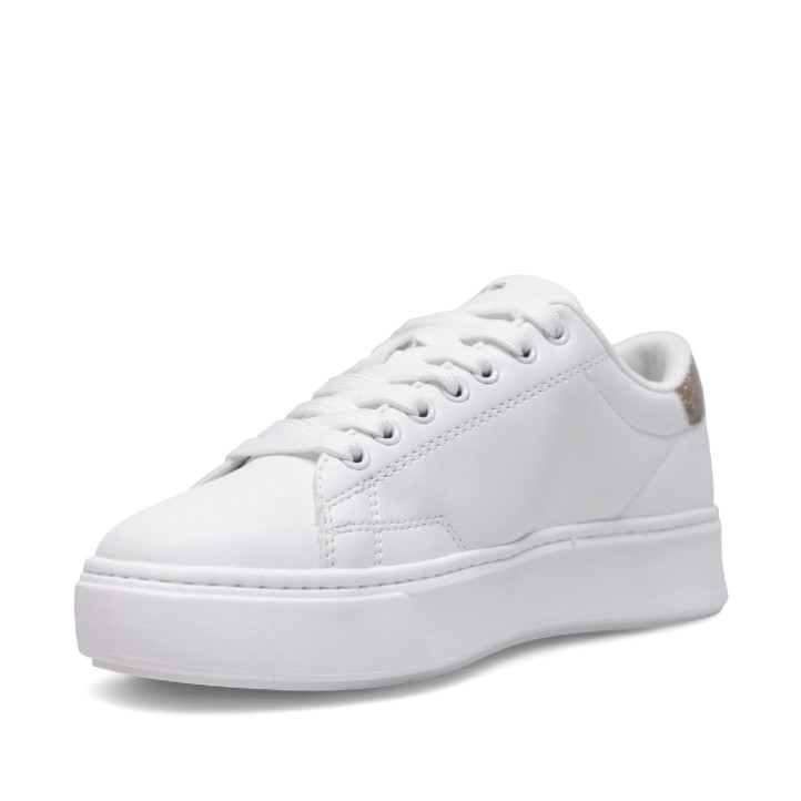 Zapatillas deporte Levi's carl blancas con plataforma y panel con glitter - Querol online