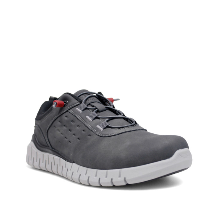 Zapatillas deportivas DOCKERS grises con cordones elásticos ajustables y suela con textura - Querol online