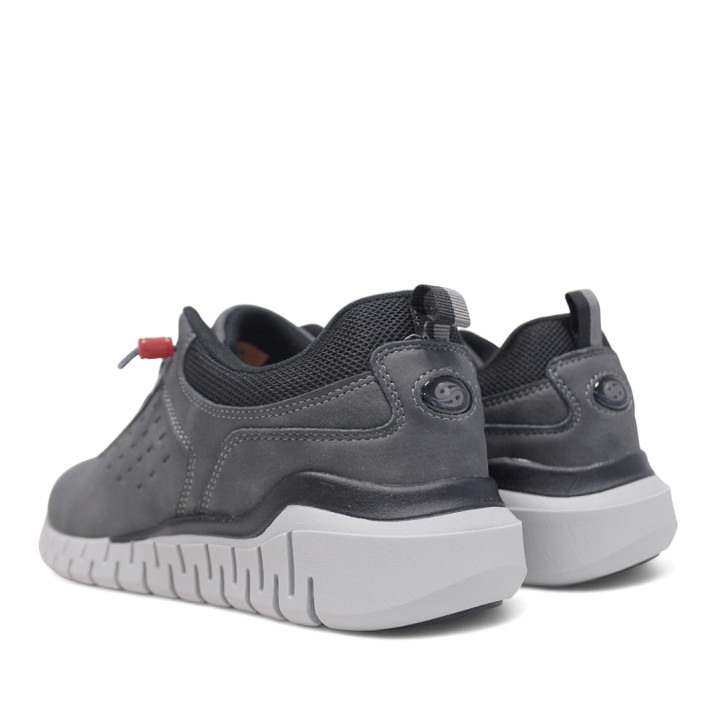 Zapatillas deportivas DOCKERS grises con cordones elásticos ajustables y suela con textura - Querol online