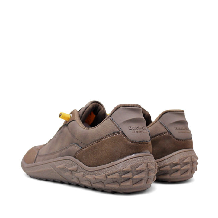 Sabatilles esportives DOCKERS marrons amb cordons elàstics i detall groc barefoot - Querol online