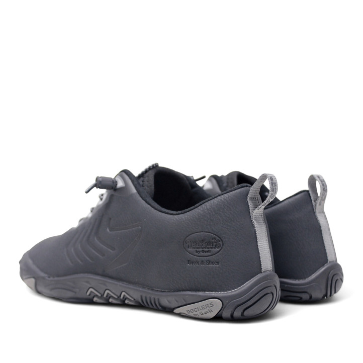 Zapatillas deportivas DOCKERS negras con cordones elásticos ajustables barefoot - Querol online