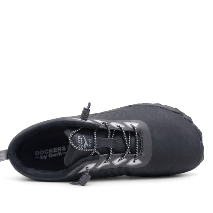 Zapatillas deportivas DOCKERS negras con cordones elásticos ajustables barefoot - Querol online