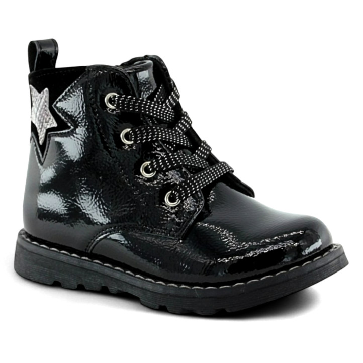 Botins Chicco flemma negres efecte xarol i estil militar - Querol online