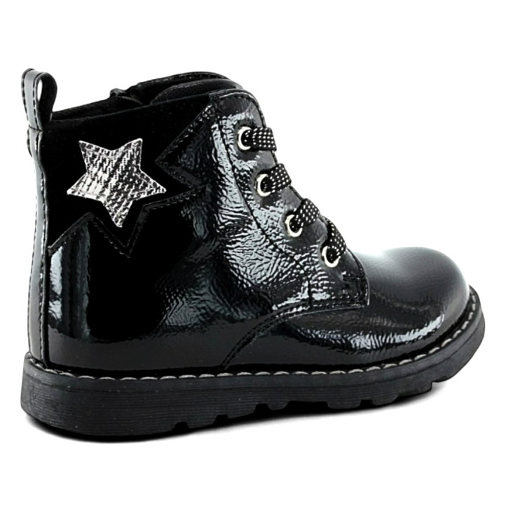 Botins Chicco flemma negres efecte xarol i estil militar - Querol online