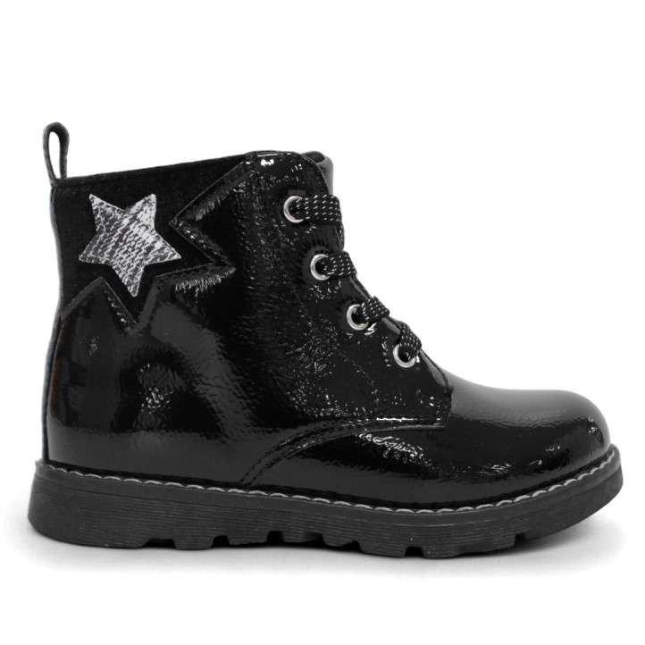 Botins Chicco flemma negres efecte xarol i estil militar - Querol online