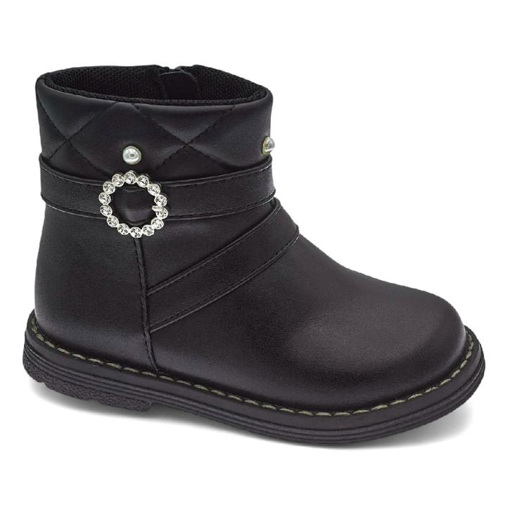 Botins Chicco chelsy negres amb perles i sivella amb brillants - Querol online