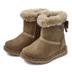 Botines Chicco frutta taupe con lazo posterior y pelito en la caña - Querol online
