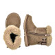 Botines Chicco frutta taupe con lazo posterior y pelito en la caña - Querol online