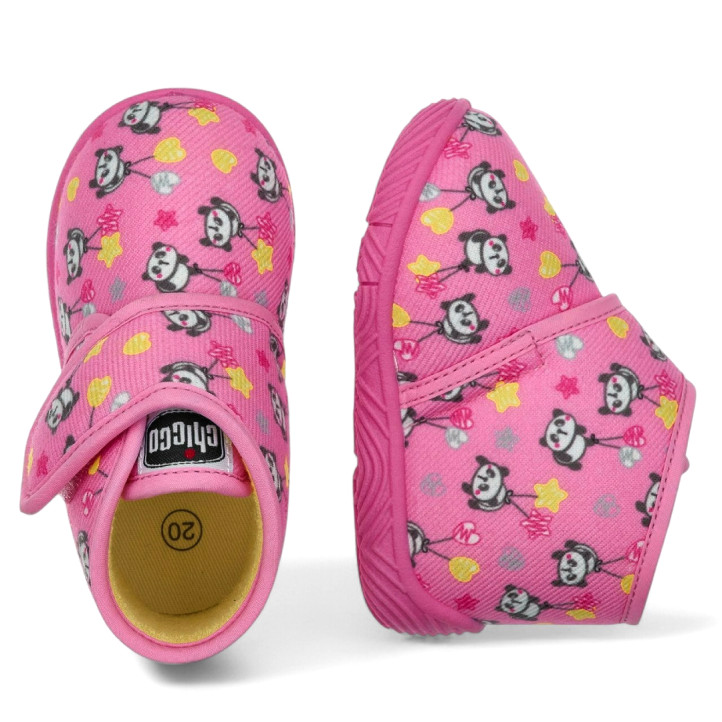 Espardenyes casa Chicco tofu roses amb dibuixos de pandes - Querol online