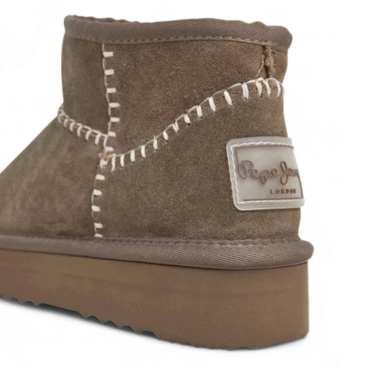 Botines plataforma Pepe Jeans dissy etnic taupe estilo australianas - Querol online