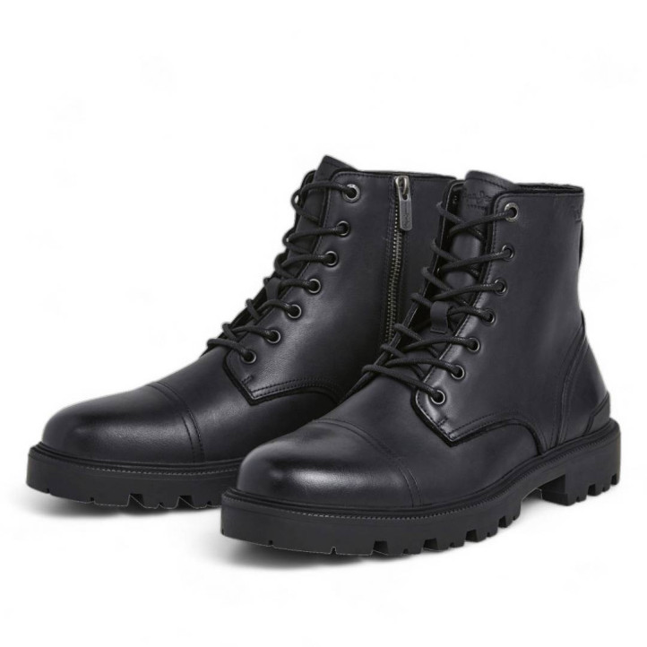 Botines Pepe Jeans ryan brit negras con cordones y cremallera lateral - Querol online