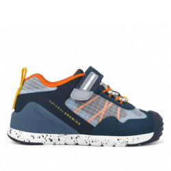 Sabatilles esport Biomecanics 251137 blaus amb detalls taronjes i tancament amb velcro - Querol online