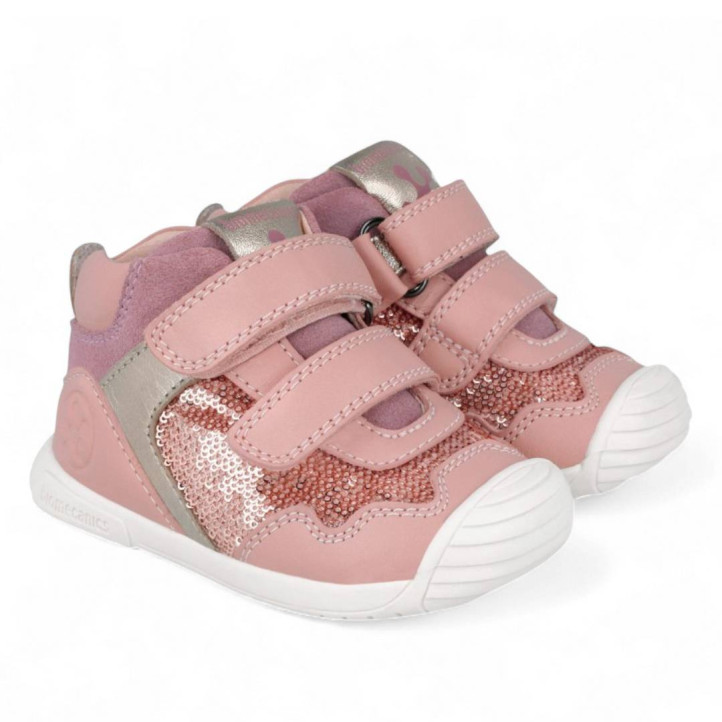 Botines Biomecanics 251108 rosas con lentejuelas - Querol online