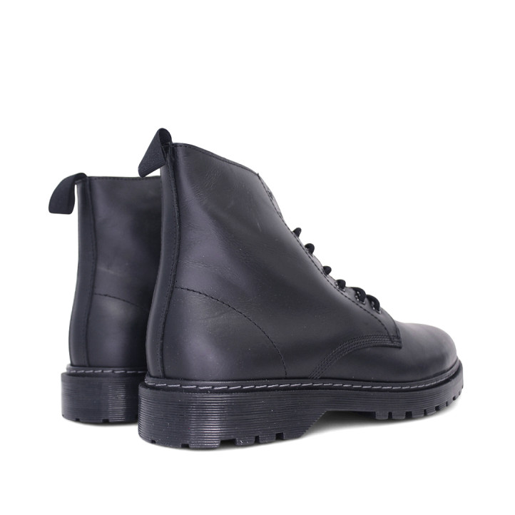 Botines Lobo elbrus negros estilo militar de piel - Querol online