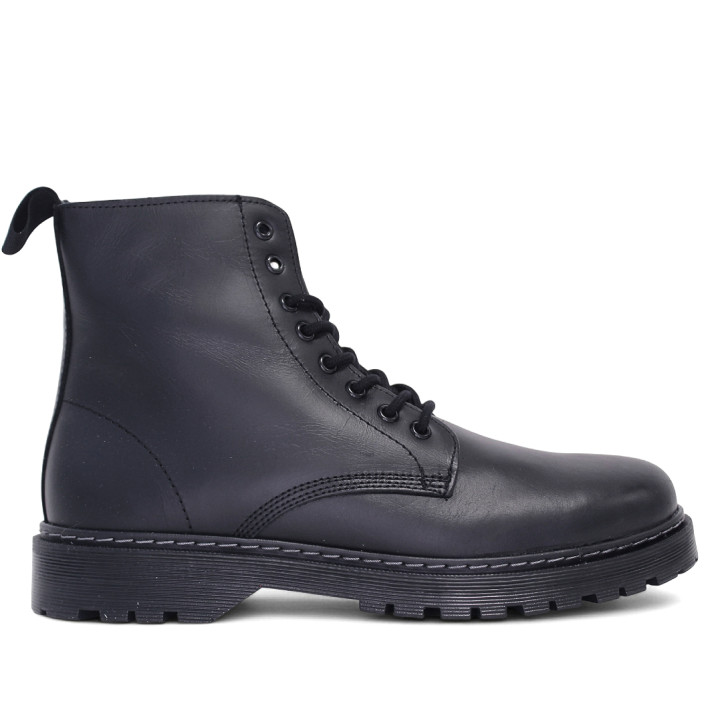 Botines Lobo elbrus negros estilo militar de piel - Querol online