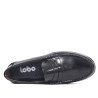 Sabates vestir Lobo rift negres estil mocasí penny loafer de pell