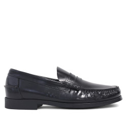 Zapatos vestir Lobo rift negros estilo mocasín penny loafer de piel - Querol online