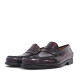 Zapatos vestir Lobo rift granate estilo mocasín penny loafer de piel - Querol online