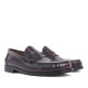 Zapatos vestir Lobo rift granate estilo mocasín penny loafer de piel - Querol online