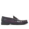 Zapatos vestir Lobo rift granate estilo mocasín penny loafer de piel