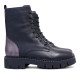 Botines planos Redlove macarena negros con panel efecto serpiente de piel - Querol online