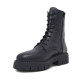 Botines planos Redlove macarena negros con panel efecto serpiente de piel - Querol online