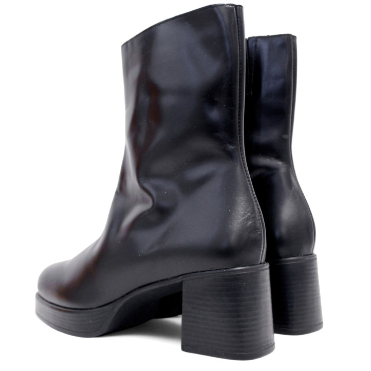Botines tacón Redlove amira negros con tacón ancho de piel - Querol online