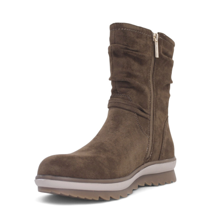 Botines planos ETIKA anger marrones con caña arrugada - Querol online