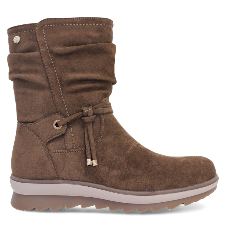 Botines planos ETIKA anger marrones con caña arrugada - Querol online