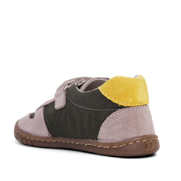 Zapatillas deporte Pirufin verdes y grises con cordones elásticos y velcro respetuosas - Querol online